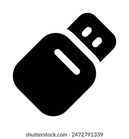 Icono de glifo de unidad flash simple. El ícono se puede usar para Sitios web, Plantillas impresas, Plantillas de presentación, ilustraciones, etc