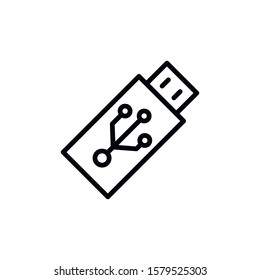Simple flash drive line icon. Stroke pictogram. Vector illustration isolated on a white background. Premium quality symbol. Vector sign for mobile app and web sites.