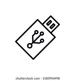 Simple flash drive line icon. Stroke pictogram. Vector illustration isolated on a white background. Premium quality symbol. Vector sign for mobile app and web sites.