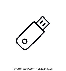 Simple flash drive line icon. Stroke pictogram. Vector illustration isolated on a white background. Premium quality symbol. Vector sign for mobile app and web sites.