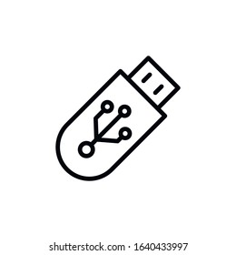 Simple flash drive line icon. Stroke pictogram. Vector illustration isolated on a white background. Premium quality symbol. Vector sign for mobile app and web sites.