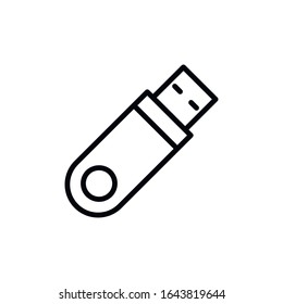 Simple flash drive line icon. Stroke pictogram. Vector illustration isolated on a white background. Premium quality symbol. Vector sign for mobile app and web sites.