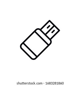 Simple flash drive line icon. Stroke pictogram. Vector illustration isolated on a white background. Premium quality symbol. Vector sign for mobile app and web sites.