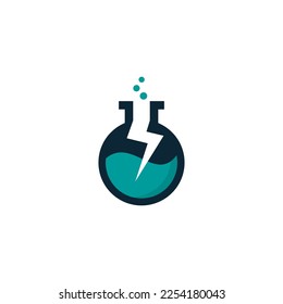 Simple flash laboratory logo vector design.