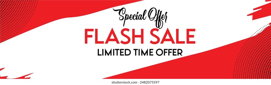 simple Flash Sale Design with Red color Background | special discount offer | discount offer| mega offer | limited time offer.