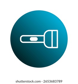 Ícone de lanterna simples, representação ilustrativa de ferramenta de iluminação, design minimalista, destaque de características essenciais, adequado para várias aplicações de design gráfico e web