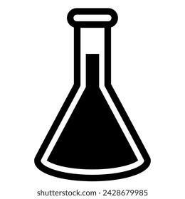 Simple flask icon illustration in black