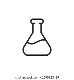 Simple flask line icon. Stroke pictogram. Vector illustration isolated on a white background. Premium quality symbol. Vector sign for mobile app and web sites.