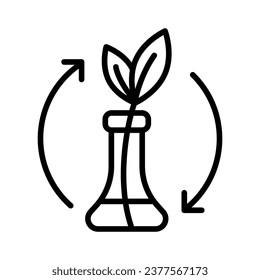 Simple flask line icon. Stroke pictogram. Laboratory test line icon. Vector illustration isolated on a white background. Premium quality symbol. Vector sign for mobile app and web sites.