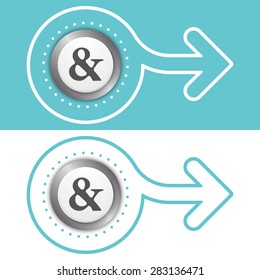 Simple flat abstract arrow and ampersand