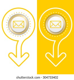 Simple flat abstract arrow and envelope
