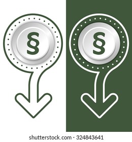 Simple flat abstract arrow and paragraph symbol