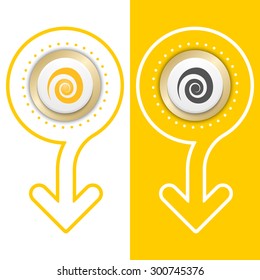 Simple flat abstract arrow and spiral