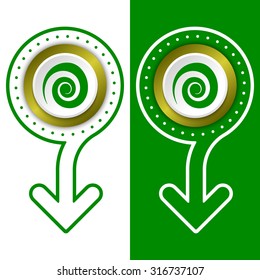 Simple flat abstract arrow and spiral
