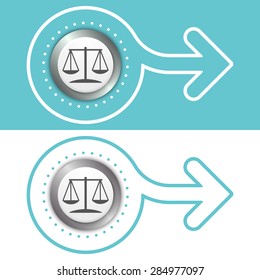 Simple flat abstract arrow and the symbol of lawyer