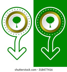 Simple flat abstract arrow and tree symbol