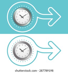 Simple flat abstract arrow and watches