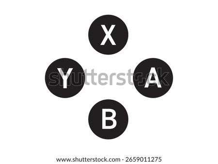 Simple Flat ABXY Game Button Icons