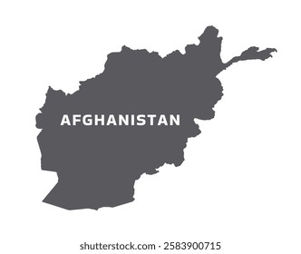 Simple flat Afghanistan map grey vector