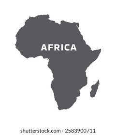 Simple flat Africa map grey vector