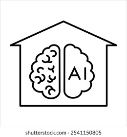 Simple Flat Ai Home Icon for Home Decor