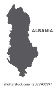 Simple flat Albania map grey vector