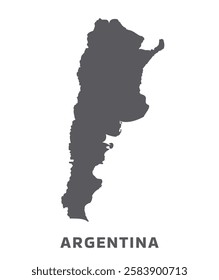 Simple flat Argentina map grey vector