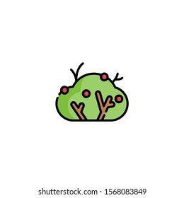 simple flat art bush logo