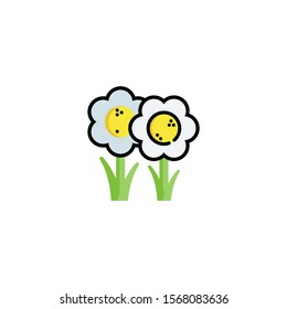 simple flat art flowers logo