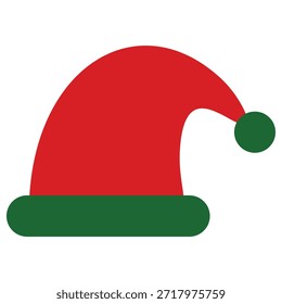 Un simple icono de arte plano que representa un sombrero de Navidad, creado en un estilo minimalista.
