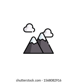 simple flat art mountain logo