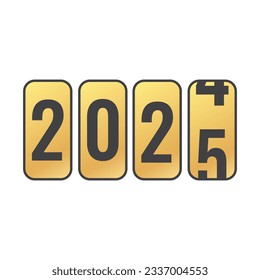 simple flat art sign of the coming year 2025 counter