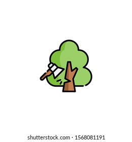 simple flat art trees logo