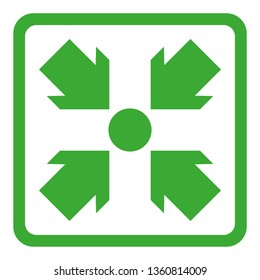 simple flat assembly point or meeting point icon