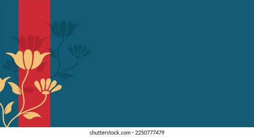 Simple flat background with pretty floral pattern and space to add text