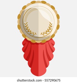 simple flat badge with red ribbon. vector illustration in flat style. vector badge design 