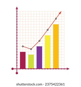 Simple flat bar graph design with several color combinations suitable for presentations, business, education, learning, companies, agencies, institutions and so on.