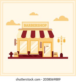simple flat barbershop vector illustration 