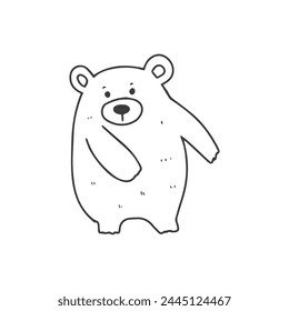 simple flat bear animal isolated on white background