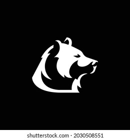 Simple flat bear head logo vector.