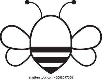 simple flat bees vector graphic