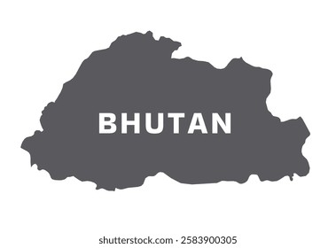 Simple flat Bhutan map grey vector
