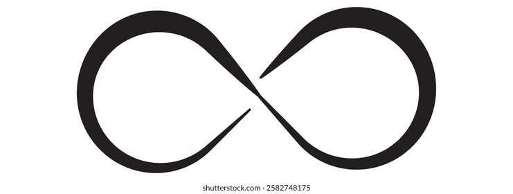 Simple flat black infinity symbols.   Design elements for unlimited infinity, endless, eternity, loop, discontinuation, and repetition concepts. 1176  