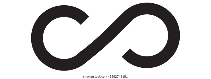 Simple flat black infinity symbols.   Design elements for unlimited infinity, endless, eternity, loop, discontinuation, and repetition concepts. 1176  