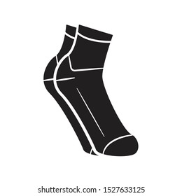 Simple flat black socks icon vector