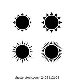 Simple Flat Black Sun Vector isolated on White Background. Hig Quality Vector Icon Illustration