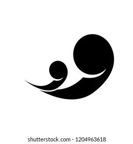 Simple Flat Black Water Icon