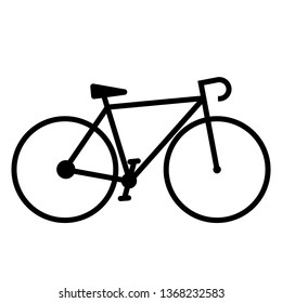simple flat black and white bicycle icon