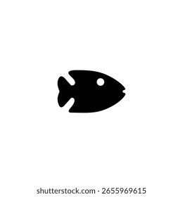 simples plana preto e branco ícone logotipo peixe modelo vetor