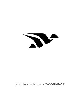Plantilla plana simple del Vector del icono del logotipo del pez blanco y negro